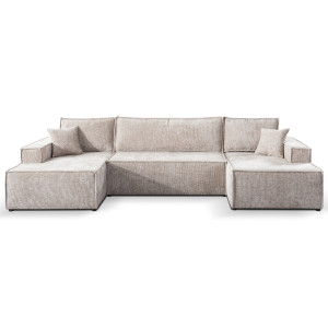 Calix U shaped beige corner sofa bed