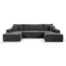 Calix U shaped black corner sofa bed