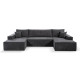 Calix U shaped black corner sofa bed