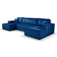 Calix U shaped blue corner sofa bed
