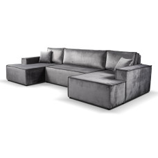 Calix U shaped graphite corner sofa bed