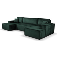 Calix U shaped green corner sofa bed