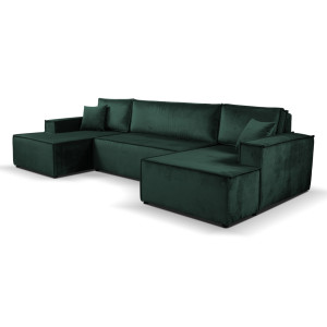 Calix U shaped green corner sofa bed