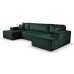 Calix U shaped green corner sofa bed