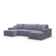 Calix U shaped grey cord corner sofa bed
