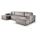 Calix U shaped grey velvet corner sofa bed