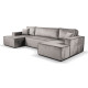 Calix U shaped grey velvet corner sofa bed