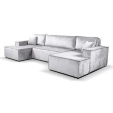 Calix U shaped silver corner sofa bed