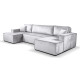 Calix U shaped silver corner sofa bed