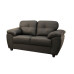 Capri 2 Seater Black Leather Sofa 