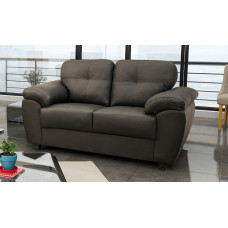 Capri 2 Seater Black Leather Sofa 