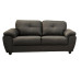 Capri 3+2 Seater Black Leather Sofa 