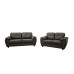 Capri 3+2 Seater Black Leather Sofa 