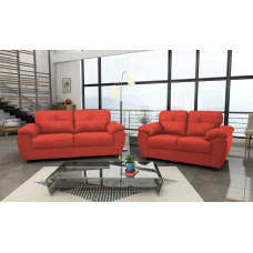 Capri 3+2 Seater Red Leather Sofa 
