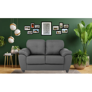 Capri 2 Seater Grey Leather Sofa 