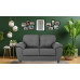 Capri 2 Seater Grey Leather Sofa 