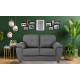 Capri 2 Seater Grey Leather Sofa 