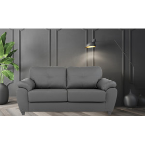 Capri 3 Seater Grey Leather Sofa 