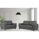 Capri 3+2 Seater Grey Leather Sofa 