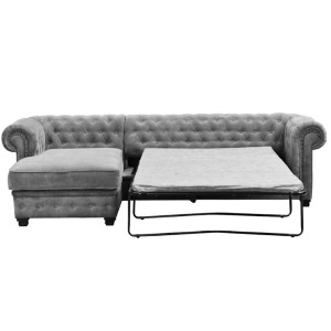 Chesterfield Corner Sofa Bed LHC Graphite