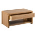 Curve Oak Natural Lacquered Coffee Table with Large Drawer