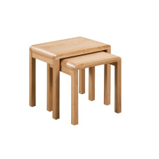 Curve Oak Natural Lacquered Nest of 2 Tables