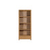 Curve Oak Natural Lacquered Tall Bookcase with Drawer