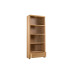Curve Oak Natural Lacquered Tall Bookcase with Drawer