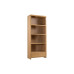 Curve Oak Natural Lacquered Tall Bookcase with Drawer