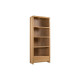 Curve Oak Natural Lacquered Tall Bookcase with Drawer