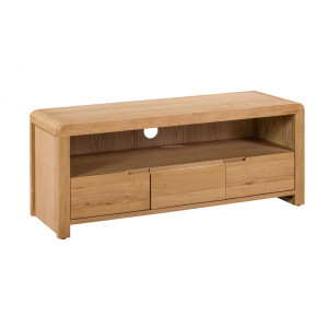 Curve Oak Natural Lacquered TV Unit