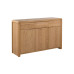 Curve Oak Natural Lacquered 3 Door 3 Drawer Sideboard