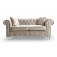 Enchanted Beige Plush 2 Seater Sofa