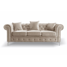 Enchanted Beige Plush 3 Seater Sofa