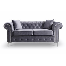 Enchanted Grey Plush 2 Seater Sofa