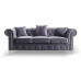 Enchanted Grey Plush 2 Seater Sofa