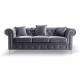 Enchanted Grey Plush 3 Seater Sofa