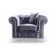Enchanted Grey Plush Club Chair 