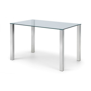 Enzo Chrome & Glass Compact Dining Table
