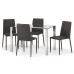 Enzo Chrome & Glass Compact Dining Table + 4 Jazz Slate Grey Chairs Set