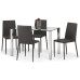 Enzo Chrome & Glass Compact Dining Table + 4 Jazz Slate Grey Chairs Set
