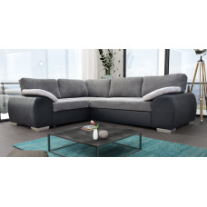 Madrid 1CR2 Left Corner Sofa Bed Black and Grey