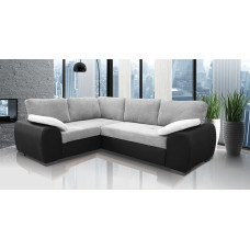 Madrid 1CR2 Left Corner Sofa Bed Black and Silver