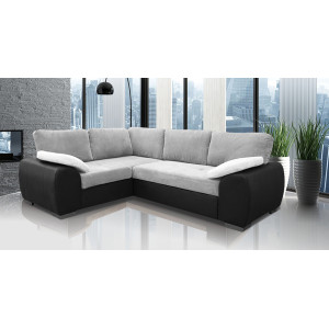 Madrid 1CR2 Left Corner Sofa Bed Black and Silver