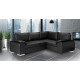 Madrid 2CR1 Right Corner Sofa Bed Black PU