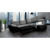 Madrid 2CR1 Right Corner Sofa Bed Black and Grey