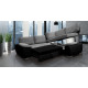 Madrid 2CR1 Right Corner Sofa Bed Black and Grey
