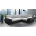 Madrid 2CR1 Right Corner Sofa Bed Black and Silver PU