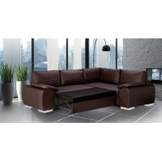 Madrid 2CR1 Right Corner Sofa Bed Brown PU