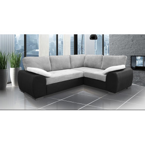 Madrid 2CR1 Right Corner Sofa Bed Black and Silver